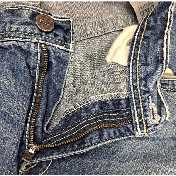 BKE Denim Mens Tyler Straight Distressed Blue Jeans Pants Sz 33S 100% Cotton - Picture 12 of 12